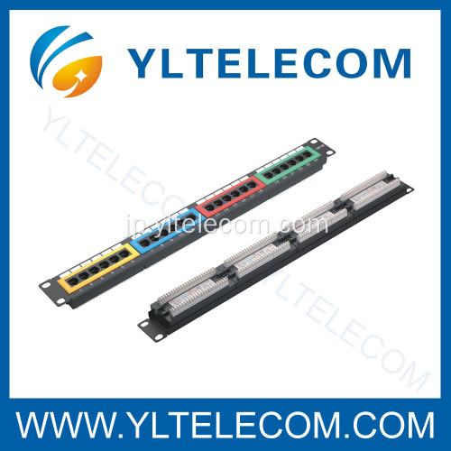 1 u の 19 インチの 24port(4*6) の色パッチ パネル Cat.5e と Cat.6 の種類